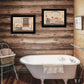 Set Of Two Wash Room 2 Black Framed Print Bathroom Wall Art