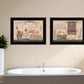 Set Of Two Wash Room 2 Black Framed Print Bathroom Wall Art