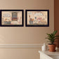 Set Of Two Wash Room Black Framed Print Bathroom Wall Art