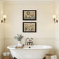 Set Of Two Bath Time 3 Black Framed Print Bathroom Wall Art
