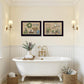 Set Of Two Bath Time 3 Black Framed Print Bathroom Wall Art