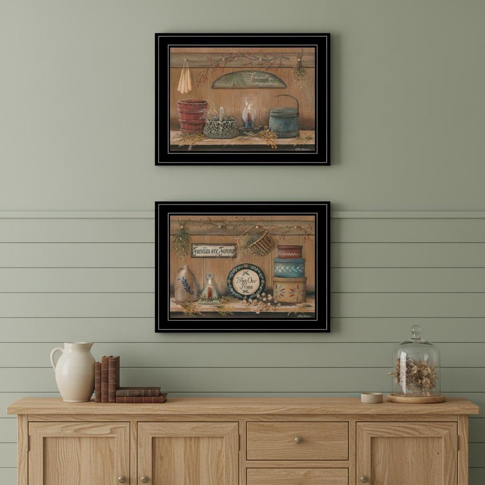 Set Of Two Shelf Treasures 2 Black Framed Print Wall Art