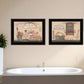 Set Of Two Wash Room 5 Black Framed Print Bathroom Wall Art