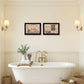 Set Of Two Wash Room Black Framed Print Bathroom Wall Art
