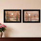 Set Of Two Full Moon I and II 2 Black Framed Print Wall Art