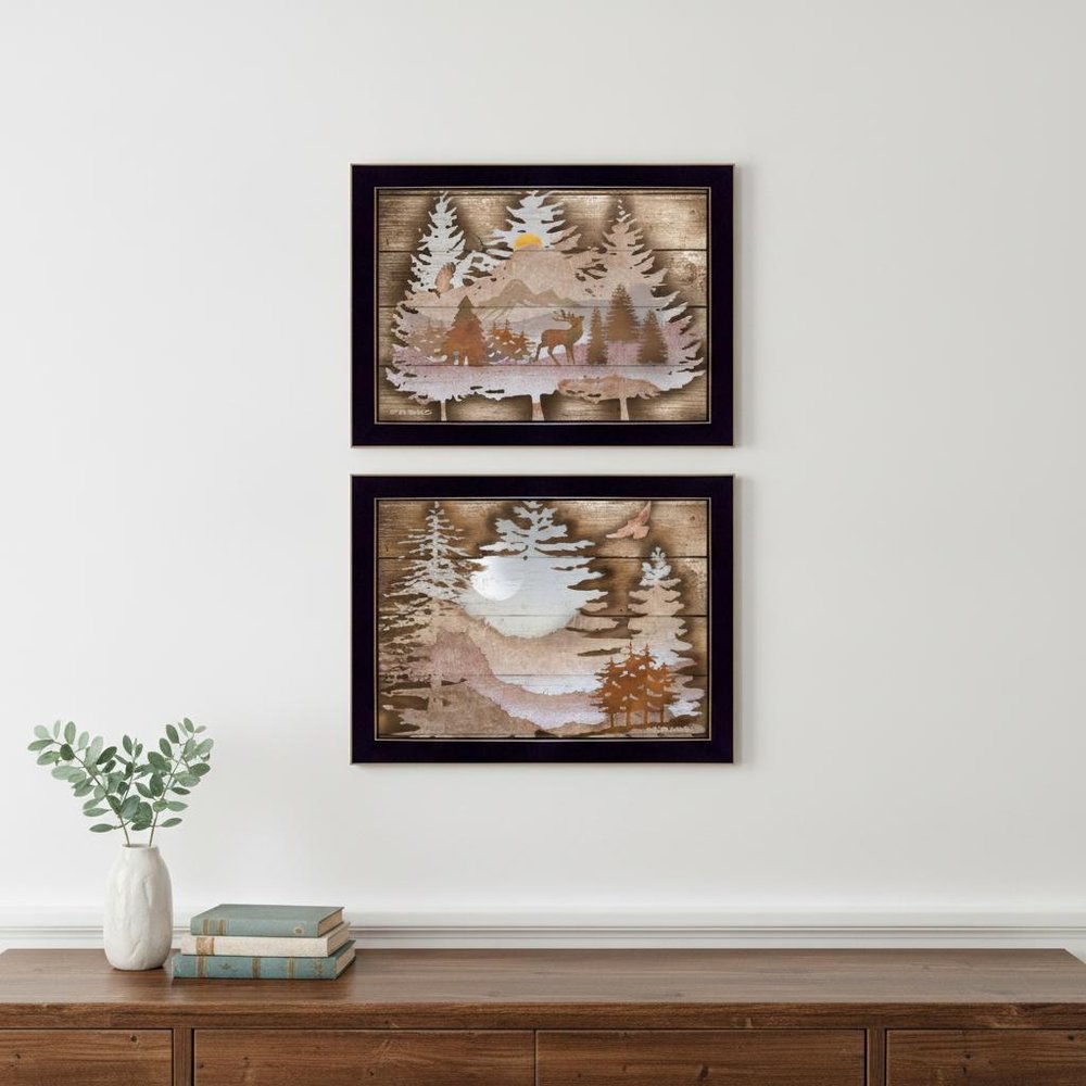 Set Of Two Great Outdoors 3 Black Framed Print Wall Art