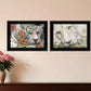Set Of Two Tiger Lily Dandy Lion 2 Black Framed Print Wall Art