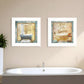 Set Of Two A Bit of Bubbly 1 White Framed Print Bathroom Wall Art