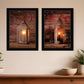 Set Of Two Innkeepers Lantern 3 Black Framed Print Wall Art