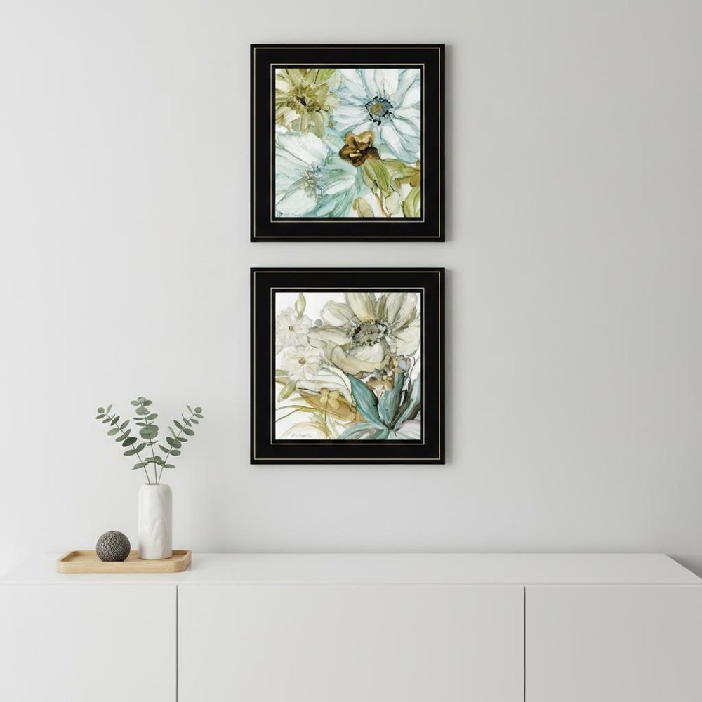 Set Of Two Sea Glass 2 Black Framed Print Wall Art