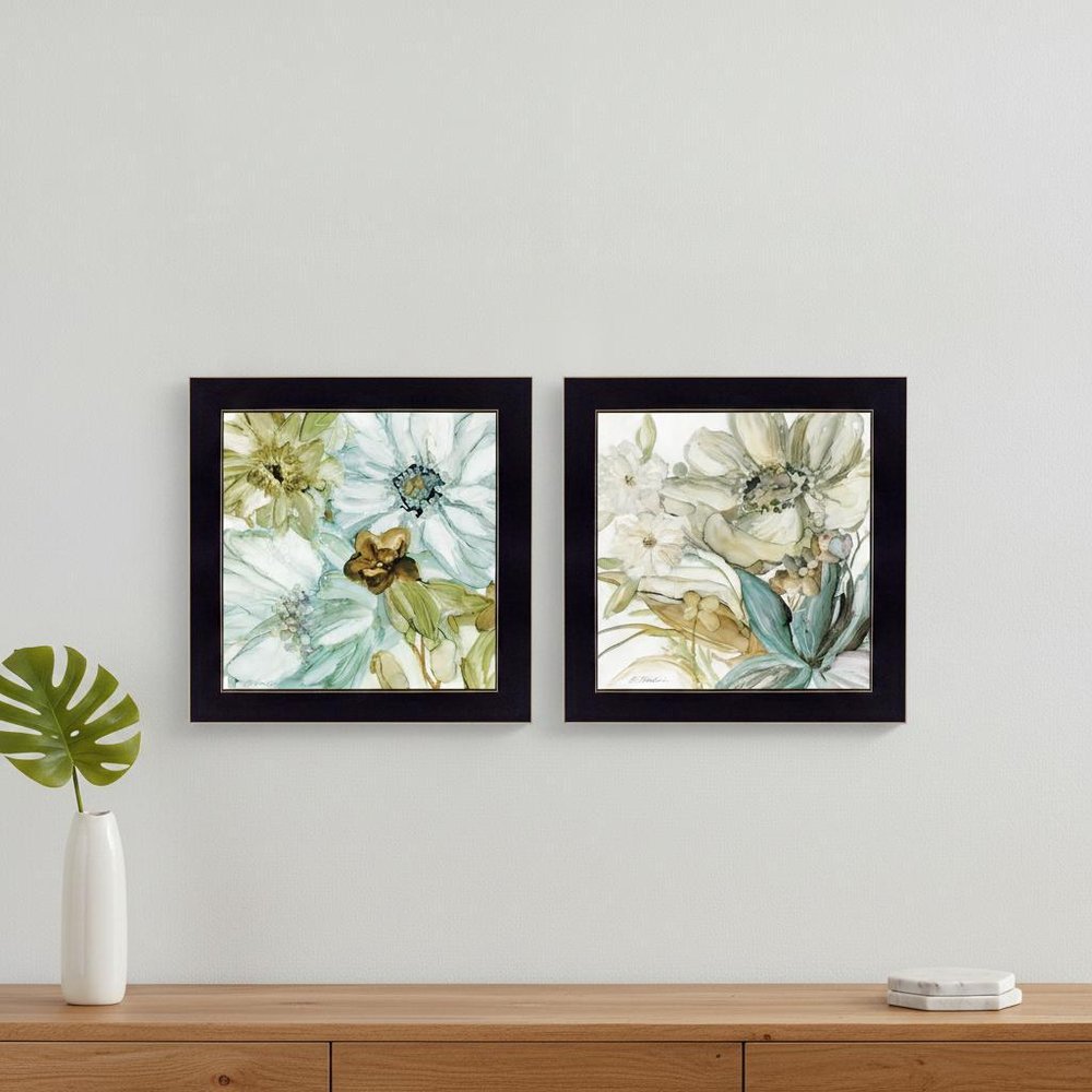 Set Of Two Sea Glass 3 Black Framed Print Wall Art