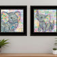 Set Of Two Elephant I and II 2 Black Framed Print Wall Art