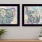 Set Of Two Elephant I and II 3 Black Framed Print Wall Art