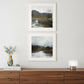 Set Of Two Winter Landscape 1 White Framed Print Wall Art