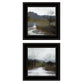 Set Of Two Winter Landscape 2 Black Framed Print Wall Art