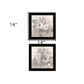 Set Of Two Transitional Blooms 3 Black Framed Print Wall Art