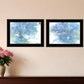 Set Of Two Morning Glory 2 Black Framed Print Wall Art