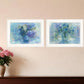Set Of Two Susies Blue Bouquet 1 White Framed Print Wall Art