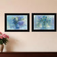 Set Of Two Susies Blue Bouquet 2 Black Framed Print Wall Art