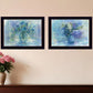 Set Of Two Susies Blue Bouquet 3 Black Framed Print Wall Art