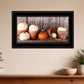 Welcome Pumpkin Shelf 2 Black Framed Print Wall Art