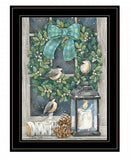 Winter Wreath 2 Black Framed Print Wall Art