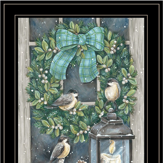 Winter Wreath 2 Black Framed Wall Art