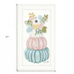 Floral Pumpkins White Framed Print Wall Art