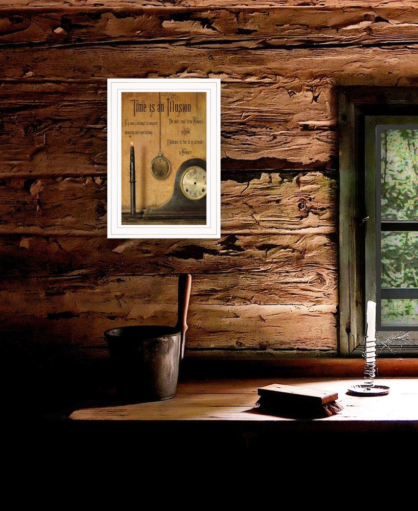 Time is an Illusion 1 White Framed Wall Art