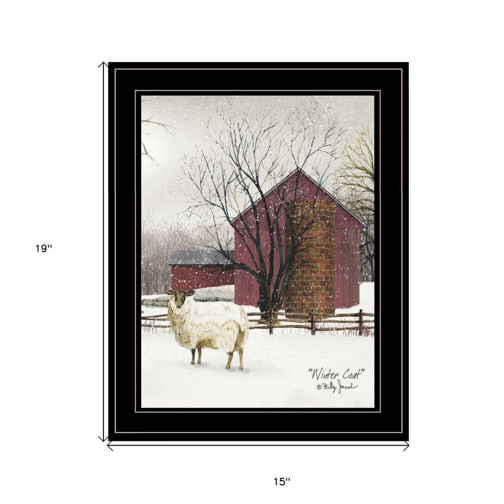 Winter Coat 2 Black Framed Print Wall Art