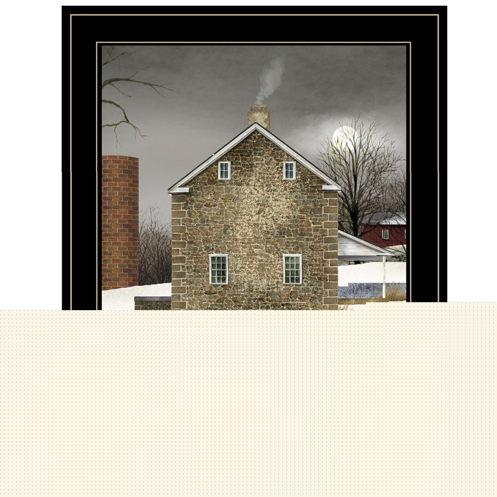 Cold Winters Night 2 Black Framed Print Wall Art