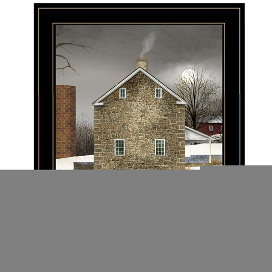 Cold Winters Night 2 Black Framed Print Wall Art