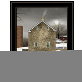 Cold Winters Night 2 Black Framed Print Wall Art