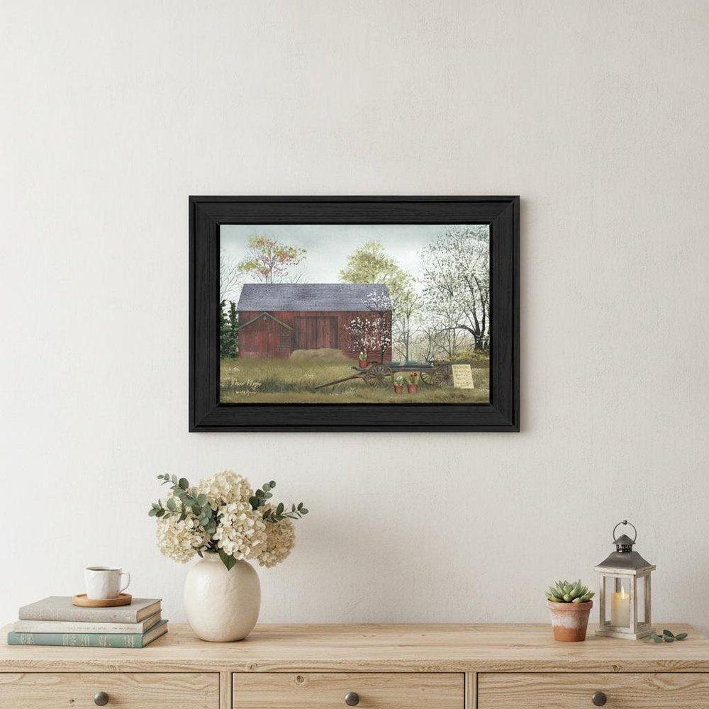 Flower Wagon 3 Black Framed Print Wall Art