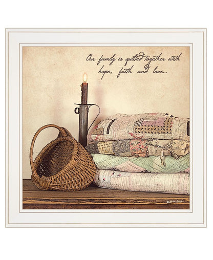 Quilted Together 1 White Framed Wall Art