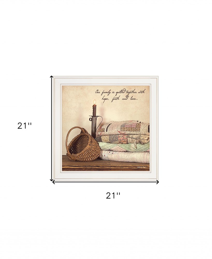 Quilted Together 1 White Framed Wall Art