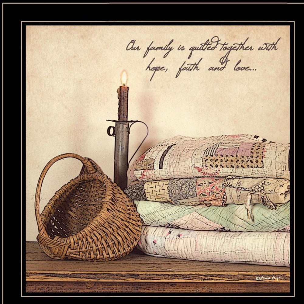 Quilted Together 3 Black Framed Wall Art