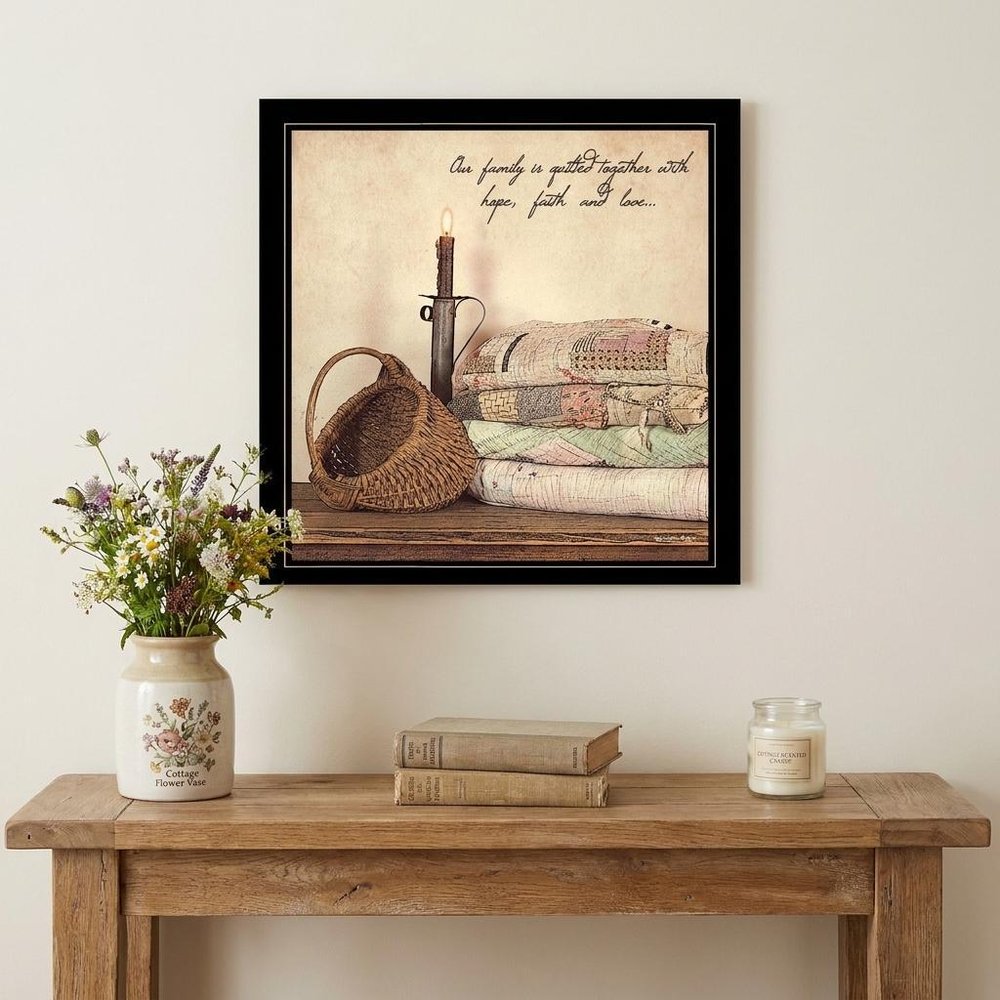 Quilted Together 3 Black Framed Wall Art