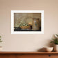 Basket of Flowers 1 White Framed Print Wall Art