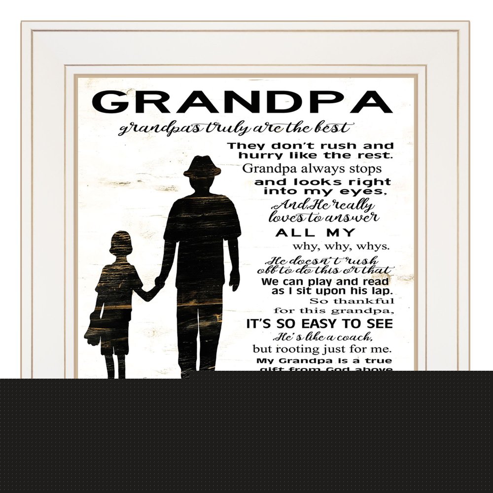 My Grandpa is the Best 2 White Framed Print Wall Art