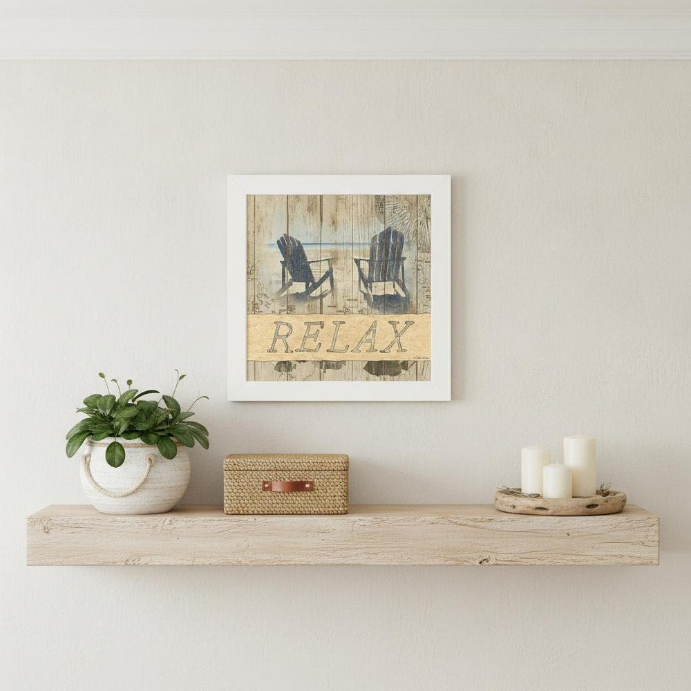 RELAX 1 White Framed Print Wall Art