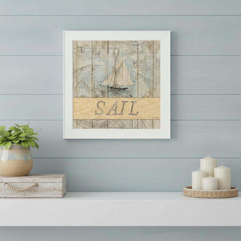 SAIL White Framed Print Wall Art