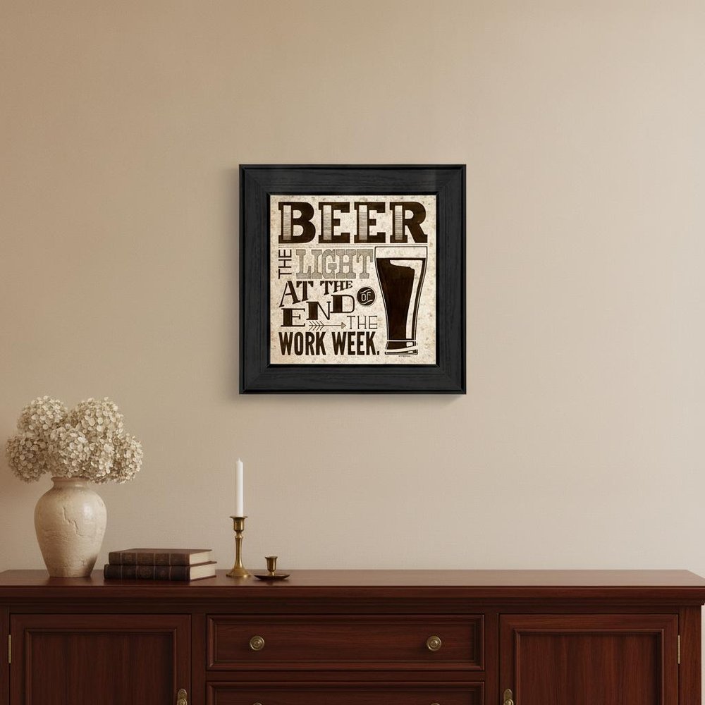 Beer Work Week Black Framed Print Wall Art