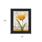 Golden Flower Black Framed Print Wall Art