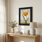 Golden Flower Black Framed Print Wall Art