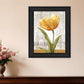 Golden Flower Black Framed Print Wall Art