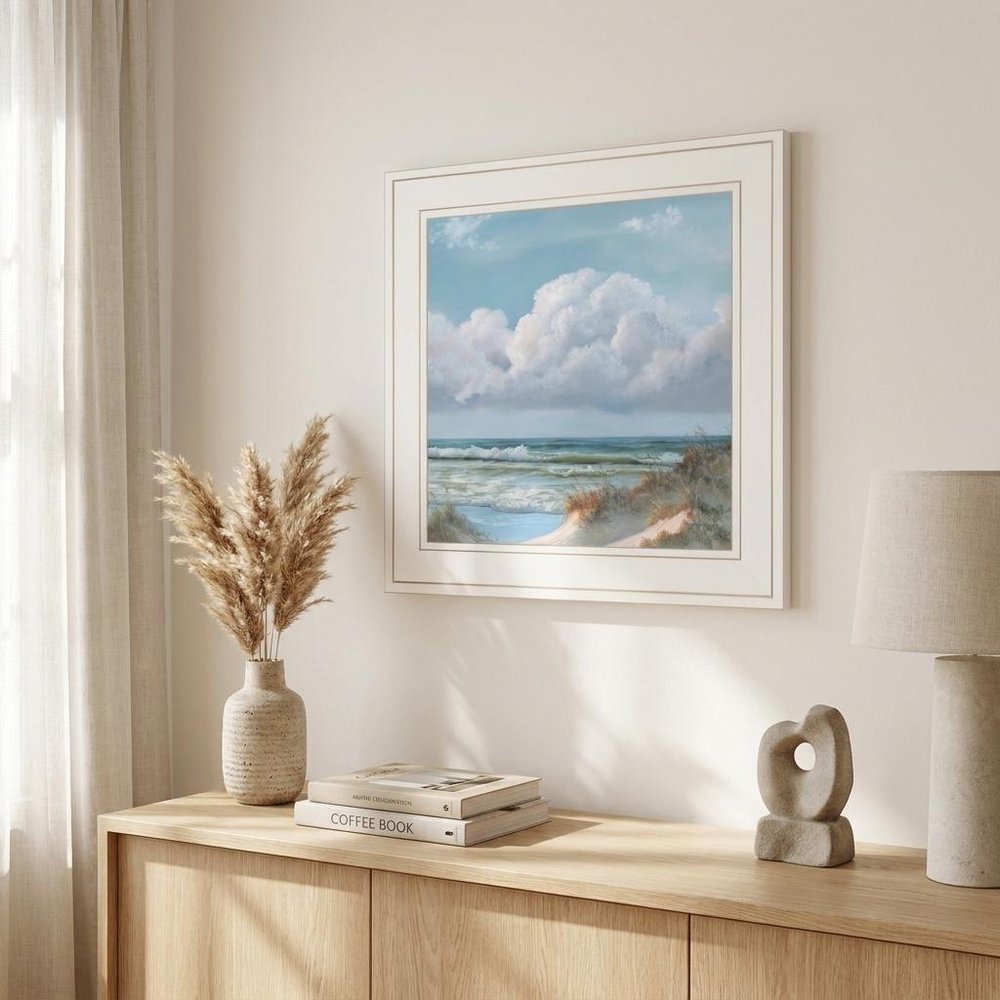 Beautiful Day Triptych III White Framed Print Wall Art
