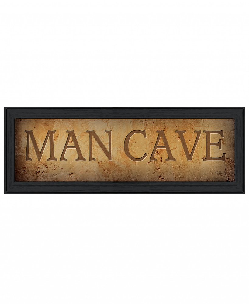 9" x 21" Man Cave Black Framed Print Wall Art