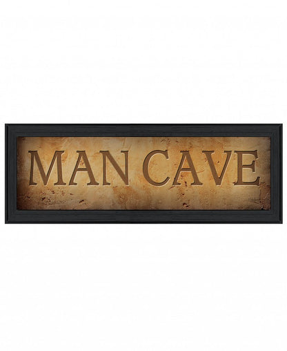 9" x 21" Man Cave Black Framed Print Wall Art