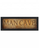 9" x 21" Man Cave Black Framed Print Wall Art